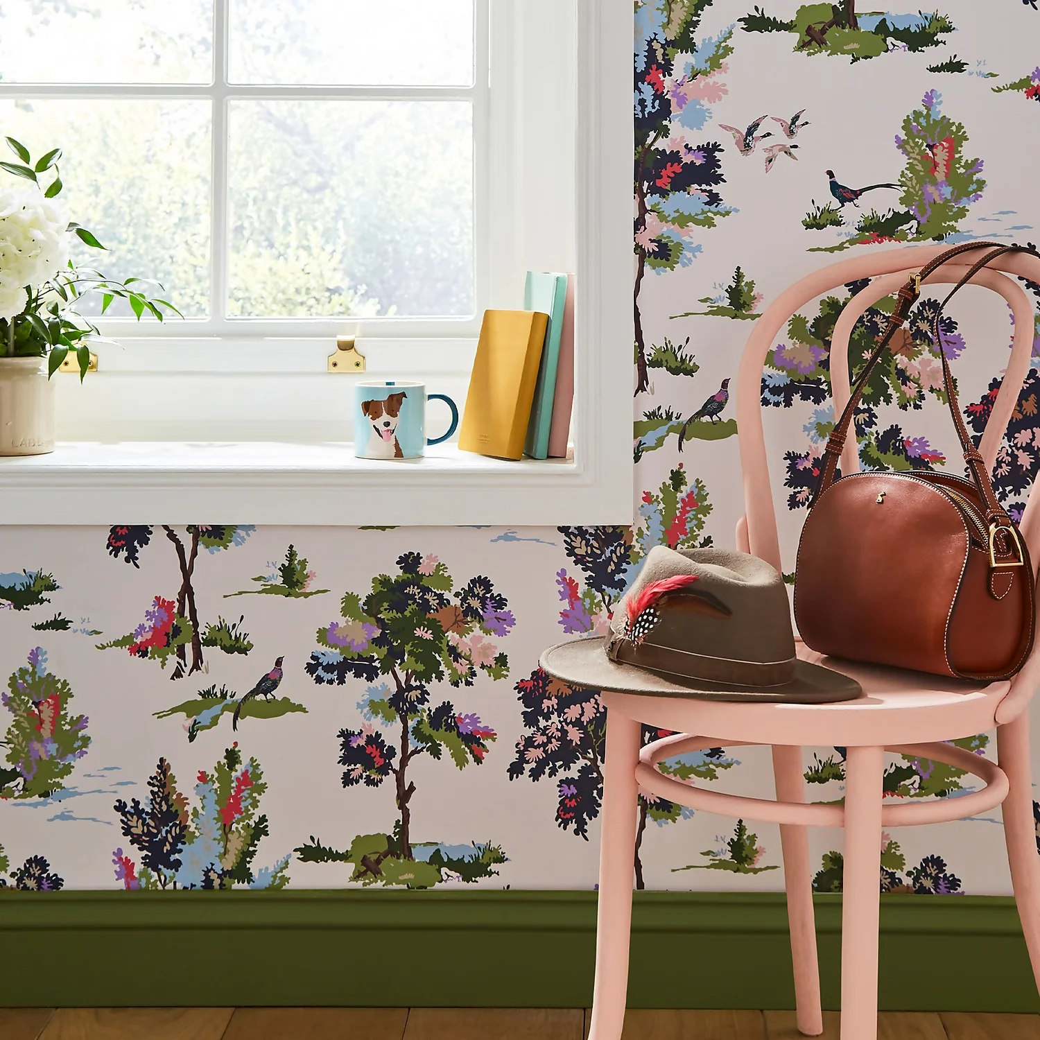 Joules Woodland Scene Dawn Grey Wallpaper 2 Joules Woodland Scene Dawn Grey Wallpaper - Image 2