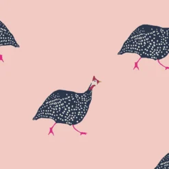 Joules Guinea Fowl Blush Pink Wallpaper -Cheap Deco Casa Store 13991842 1645003725083222