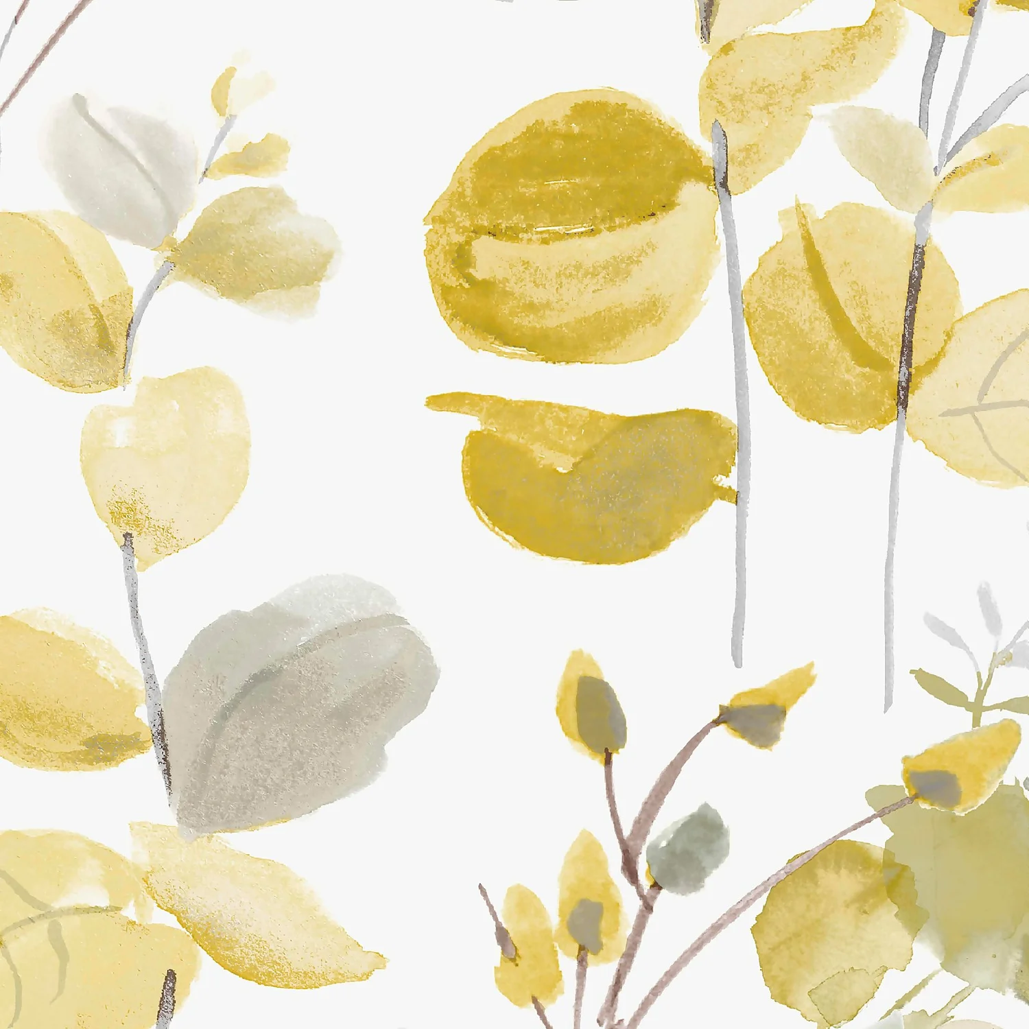 Fresco Watercolour Leaves Ochre Wallpaper 2 Fresco Watercolour Leaves Ochre Wallpaper - Image 2
