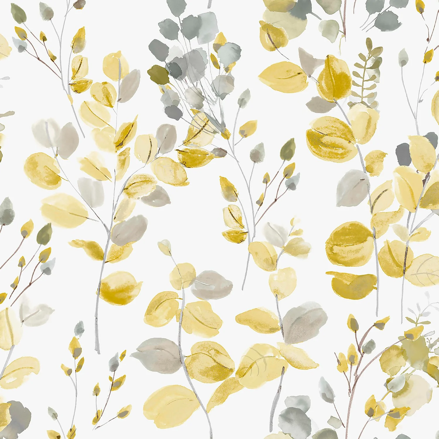 Fresco Watercolour Leaves Ochre Wallpaper 1 Fresco Watercolour Leaves Ochre Wallpaper