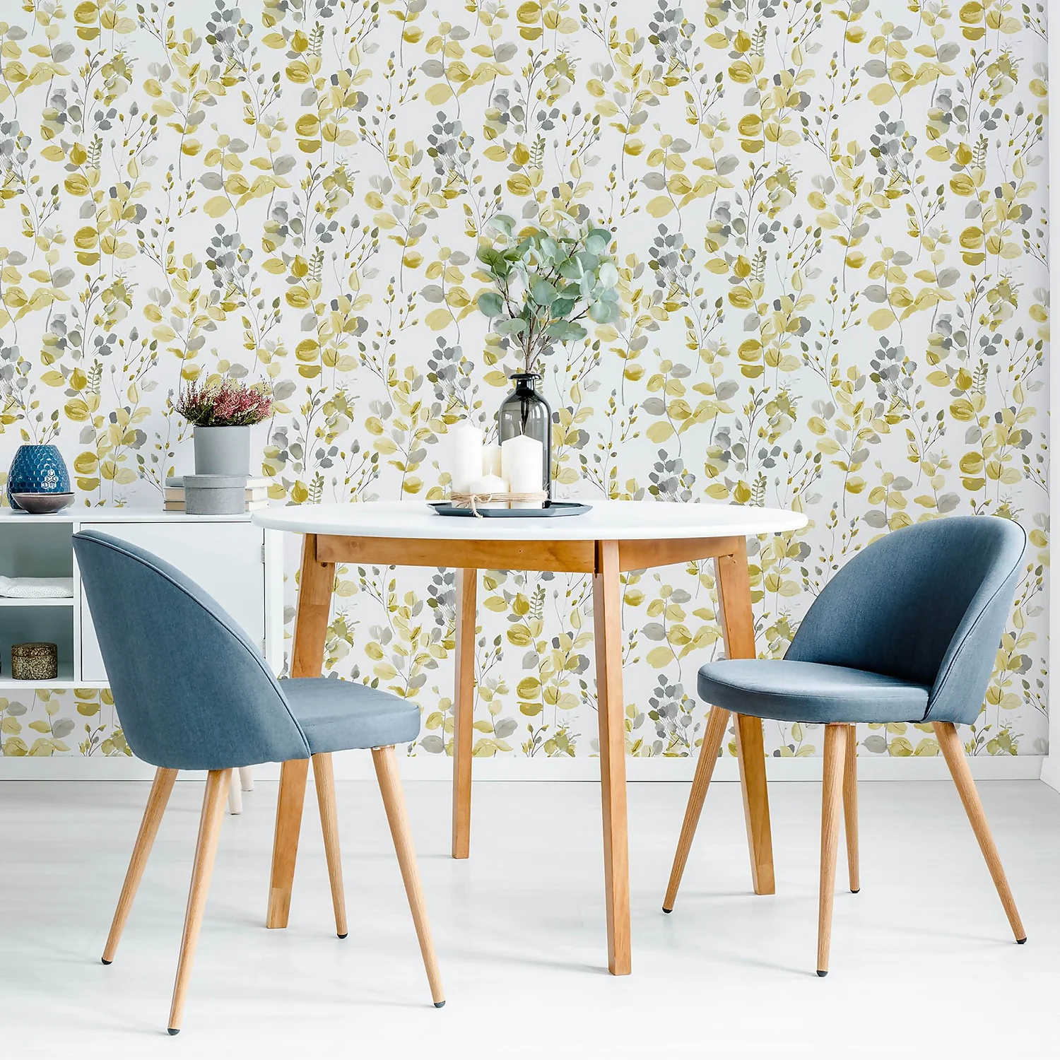 Fresco Watercolour Leaves Ochre Wallpaper 3 Fresco Watercolour Leaves Ochre Wallpaper - Image 3