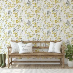 Fresco Watercolour Leaves Ochre Wallpaper 7 Fresco Watercolour Leaves Ochre Wallpaper -Cheap Deco Casa Store 13991874 8275003725082943