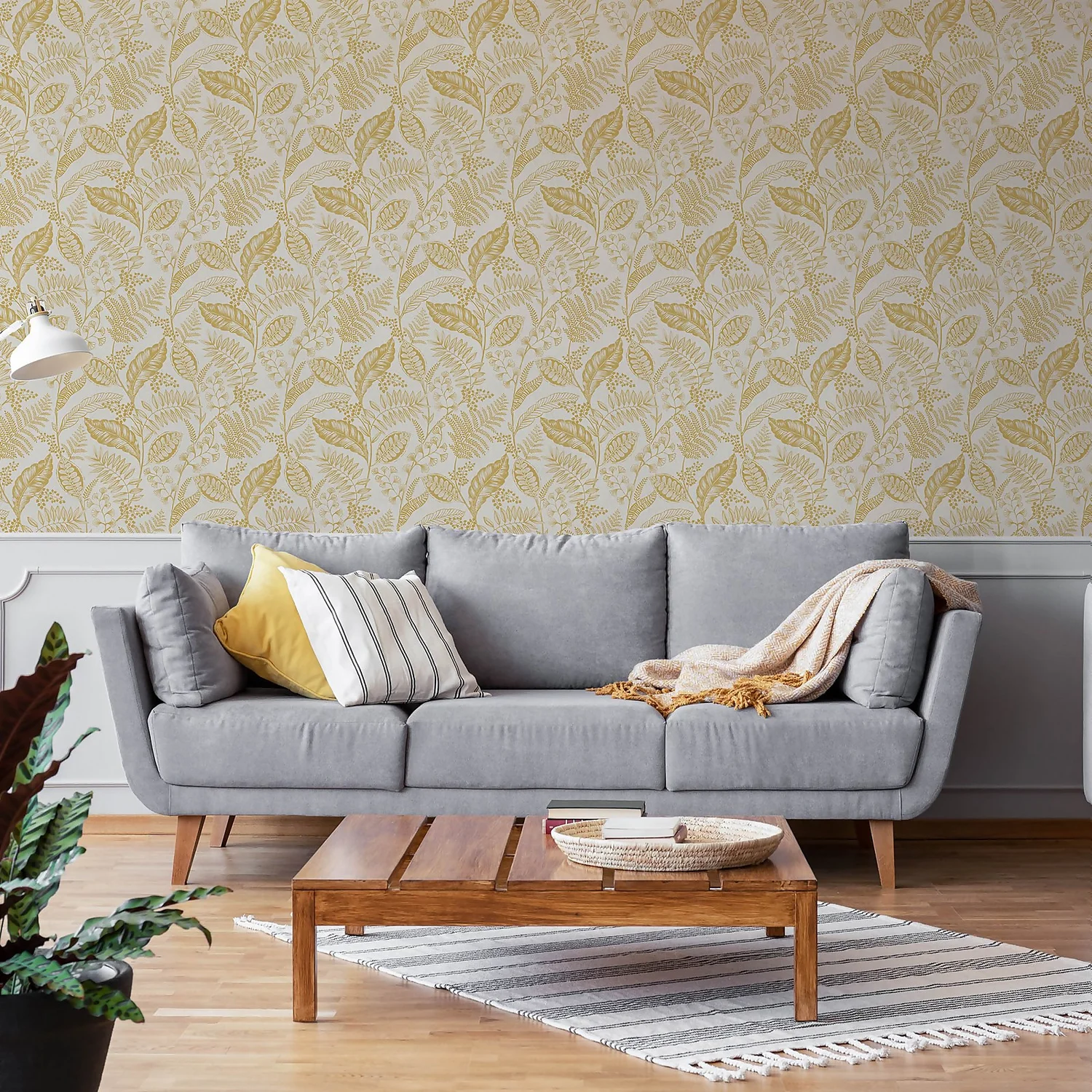 Fresco Artisan Leaf Ochre Wallpaper 3 Fresco Artisan Leaf Ochre Wallpaper - Image 3