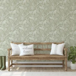 Fresco Artisan Leaf Sage Wallpaper 6 Fresco Artisan Leaf Sage Wallpaper -Cheap Deco Casa Store 13991878 9395003725156149