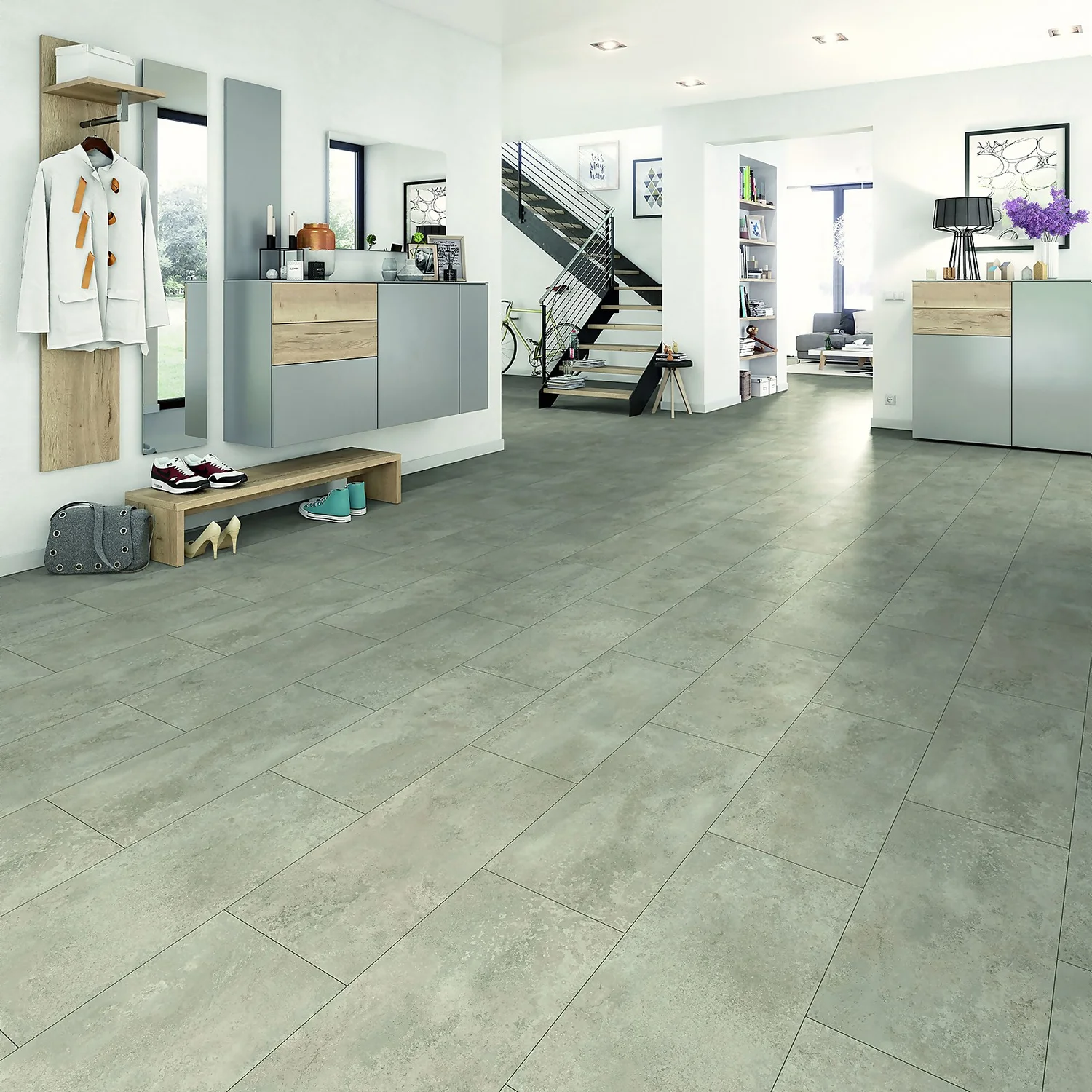 EGGER HOME Chalk Ceramic Tile 8mm Aqua+ Laminate Flooring 1 EGGER HOME Chalk Ceramic Tile 8mm Aqua+ Laminate Flooring