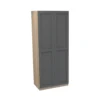 House Beautiful Realm Double Wardrobe, Oak Effect Carcass - Carbon Grey Shaker Doors (W) 900mm X (H) 2196mm
