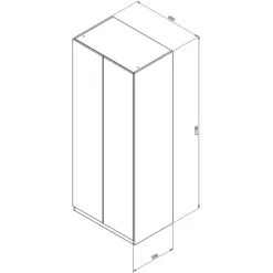 House Beautiful Escape Double Wardrobe, Oak Effect Carcass - Gloss White Handleless Door (W) 900mm X (H) 2196mm -Cheap Deco Casa Store 13999716 2935005572439179