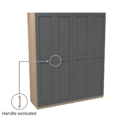 House Beautiful Realm Quad Wardrobe, Oak Effect Carcass - Carbon Grey Shaker Doors (W) 1800mm X (H) 2196mm -Cheap Deco Casa Store 13999739 1425014911713715