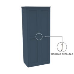 House Beautiful Realm Fitted Look Double Wardrobe, Oak Effect Carcass - Navy Blue Shaker Doors (W) 1001mm X (H) 2256mm -Cheap Deco Casa Store 13999777 2185005586321439