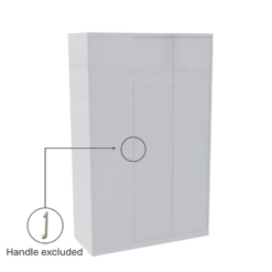 House Beautiful Honest Fitted Look Triple Wardrobe, Oak Effect Carcass - Gloss White Slab Doors (W) 1390mm X (H) 2226mm 6 House Beautiful Honest Fitted Look Triple Wardrobe, Oak Effect Carcass - Gloss White Slab Doors (W) 1390mm X (H) 2226mm -Cheap Deco Casa Store 13999788 1935005573994484