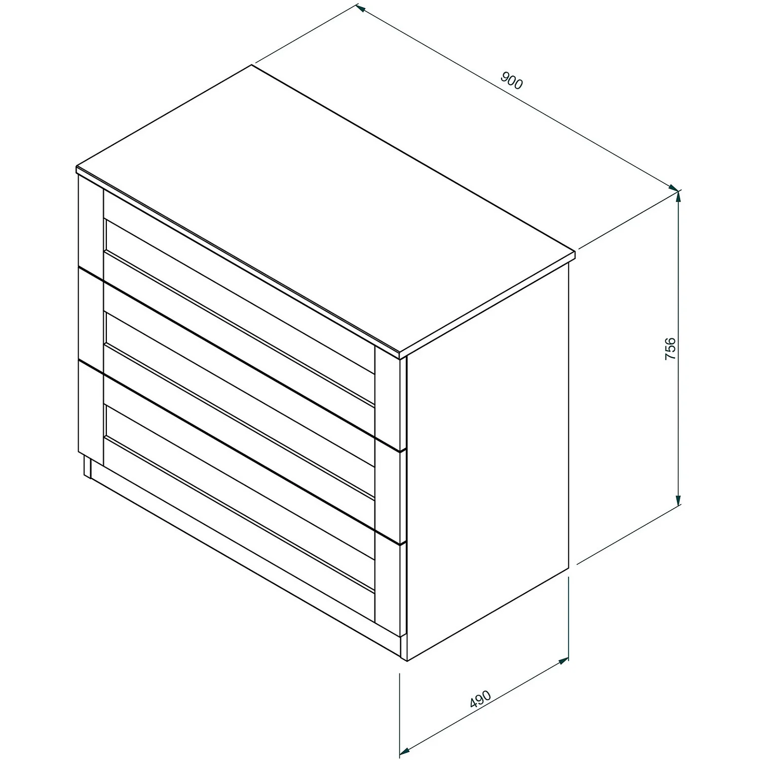 House Beautiful Realm Wide Chest Of Drawers - Carbon Grey Shaker (W) 900mm X (H) 756mm 6 House Beautiful Realm Wide Chest Of Drawers - Carbon Grey Shaker (W) 900mm X (H) 756mm - Image 6