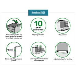 House Beautiful Escape Narrow Chest Of Drawers - Gloss White Handleless (W) 450mm X (H) 756mm 5 House Beautiful Escape Narrow Chest Of Drawers - Gloss White Handleless (W) 450mm X (H) 756mm -Cheap Deco Casa Store 13999818 1235010952132191