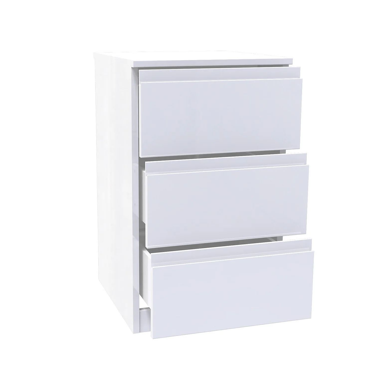 House Beautiful Escape Narrow Chest Of Drawers - Gloss White Handleless (W) 450mm X (H) 756mm 2 House Beautiful Escape Narrow Chest Of Drawers - Gloss White Handleless (W) 450mm X (H) 756mm - Image 2