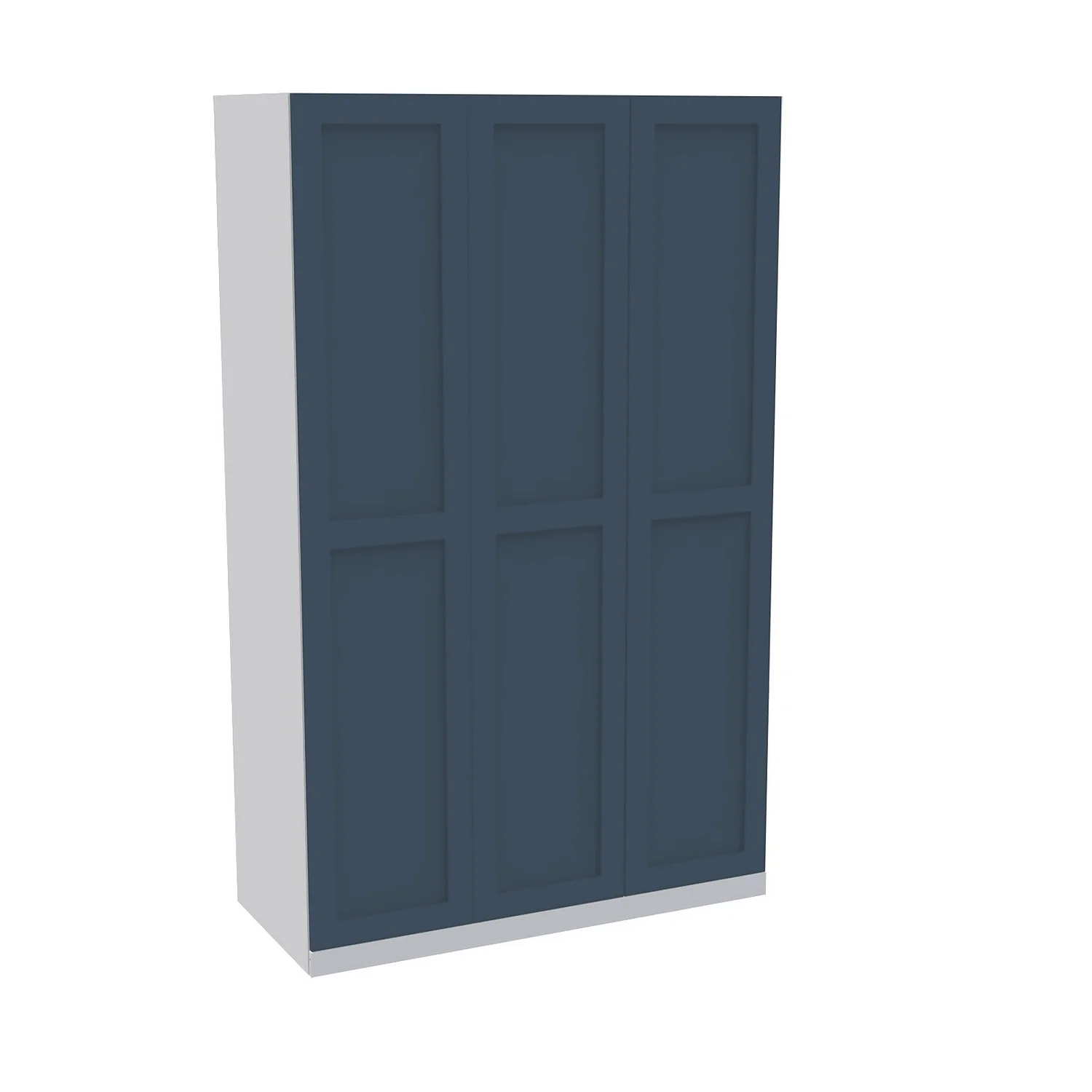 House Beautiful Realm Triple Wardrobe, White Carcass - Navy Blue Shaker Doors (W) 1350mm X (H) 2196mm 1 House Beautiful Realm Triple Wardrobe, White Carcass - Navy Blue Shaker Doors (W) 1350mm X (H) 2196mm
