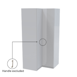 House Beautiful Honest Corner Wardrobe, White Carcass - Gloss White Slab Doors (W) 1053mm X (H) 2196mm -Cheap Deco Casa Store 13999864 1585012795476806