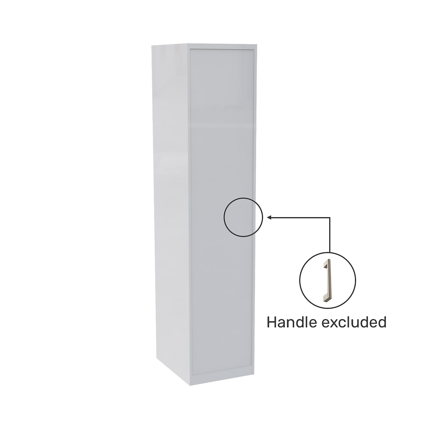 House Beautiful Honest Fitted Look Single Wardrobe, White Carcass - Gloss White Slab Door (W) 490mm X (H) 2226mm 3 House Beautiful Honest Fitted Look Single Wardrobe, White Carcass - Gloss White Slab Door (W) 490mm X (H) 2226mm - Image 3