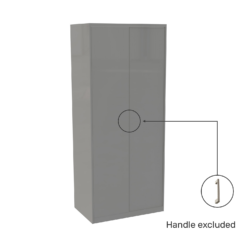 House Beautiful Honest Fitted Look Double Wardrobe, White Carcass - Gloss Grey Slab Doors (W) 940mm X (H) 2226mm -Cheap Deco Casa Store 13999881 2825005574984448