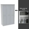 House Beautiful Realm Fitted Look Triple Wardrobe, White Carcass - White Shaker Doors (W) 1451mm X (H) 2256mm