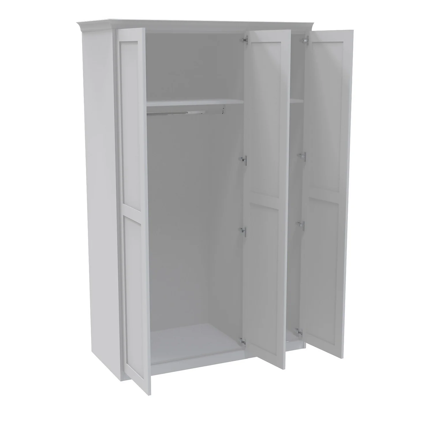 House Beautiful Realm Fitted Look Triple Wardrobe, White Carcass - White Shaker Doors (W) 1451mm X (H) 2256mm 2 House Beautiful Realm Fitted Look Triple Wardrobe, White Carcass - White Shaker Doors (W) 1451mm X (H) 2256mm - Image 2