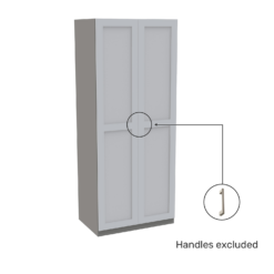 House Beautiful Realm Double Wardrobe, Grey Carcass - White Shaker Doors (W) 900mm X (H) 2196mm -Cheap Deco Casa Store 13999918 4925005586215701