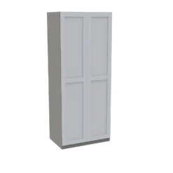 House Beautiful Realm Double Wardrobe, Grey Carcass - White Shaker Doors (W) 900mm X (H) 2196mm