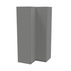 House Beautiful Honest Corner Wardrobe, Grey Carcass - Gloss Grey Slab Doors (W) 1053mm X (H) 2196mm
