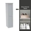 House Beautiful Realm Fitted Look Single Wardrobe, Grey Carcass - White Shaker Door (W) 551mm X (H) 2256mm