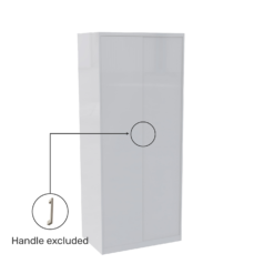 House Beautiful Honest Fitted Look Double Wardrobe, Grey Carcass - Gloss White Slab Doors (W) 940mm X (H) 2226mm -Cheap Deco Casa Store 13999964 1535005574212923