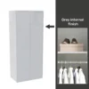House Beautiful Honest Fitted Look Double Wardrobe, Grey Carcass - Gloss White Slab Doors (W) 940mm X (H) 2226mm