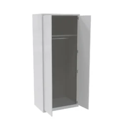 House Beautiful Honest Fitted Look Double Wardrobe, Grey Carcass - Gloss White Slab Doors (W) 940mm X (H) 2226mm -Cheap Deco Casa Store 13999964 9825005574128875