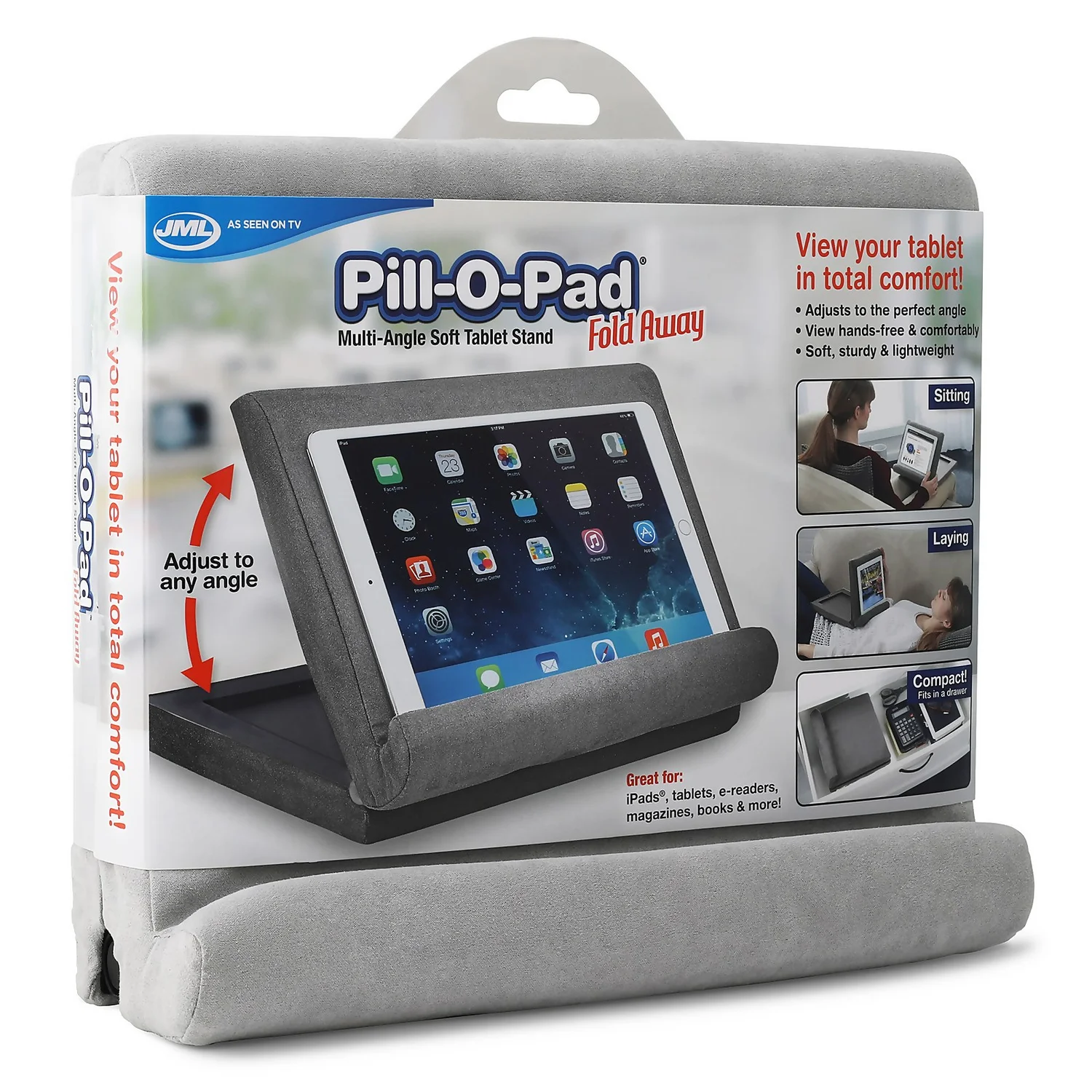 JML Pill-O-Pad Foldaway - Multi - Angle Soft Tablet Stand 1 JML Pill-O-Pad Foldaway - Multi - Angle Soft Tablet Stand