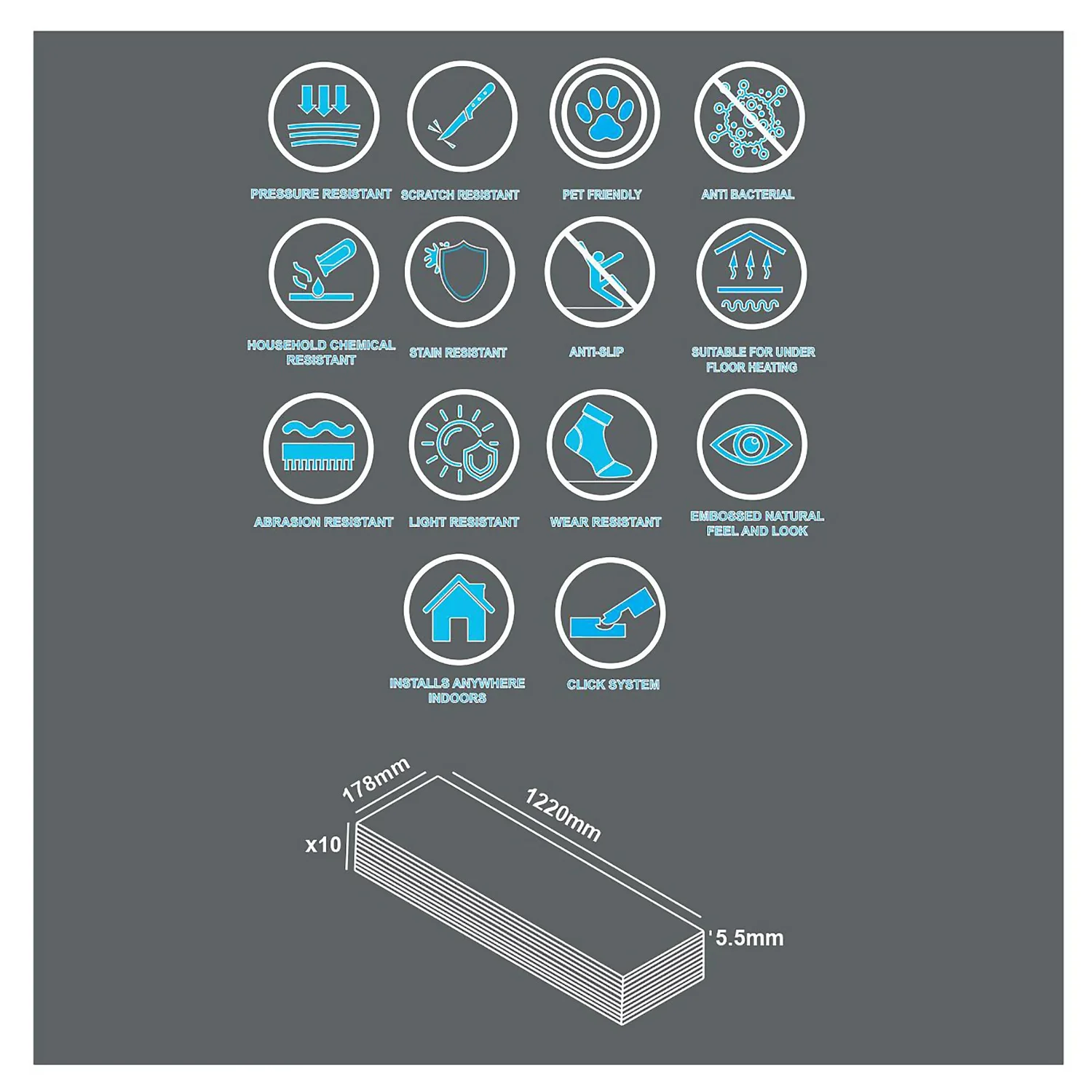 None Rigid Core Natural Oak Effect Luxury Vinyl Flooring - Flooring Sample 3 None Rigid Core Natural Oak Effect Luxury Vinyl Flooring - Flooring Sample - Image 3