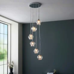 Clashmore Cluster Pendant Ceiling Light - Chrome Effect