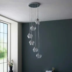 Clashmore Cluster Pendant Ceiling Light - Chrome Effect 10 Clashmore Cluster Pendant Ceiling Light - Chrome Effect -Cheap Deco Casa Store 14301803 6185038437866010