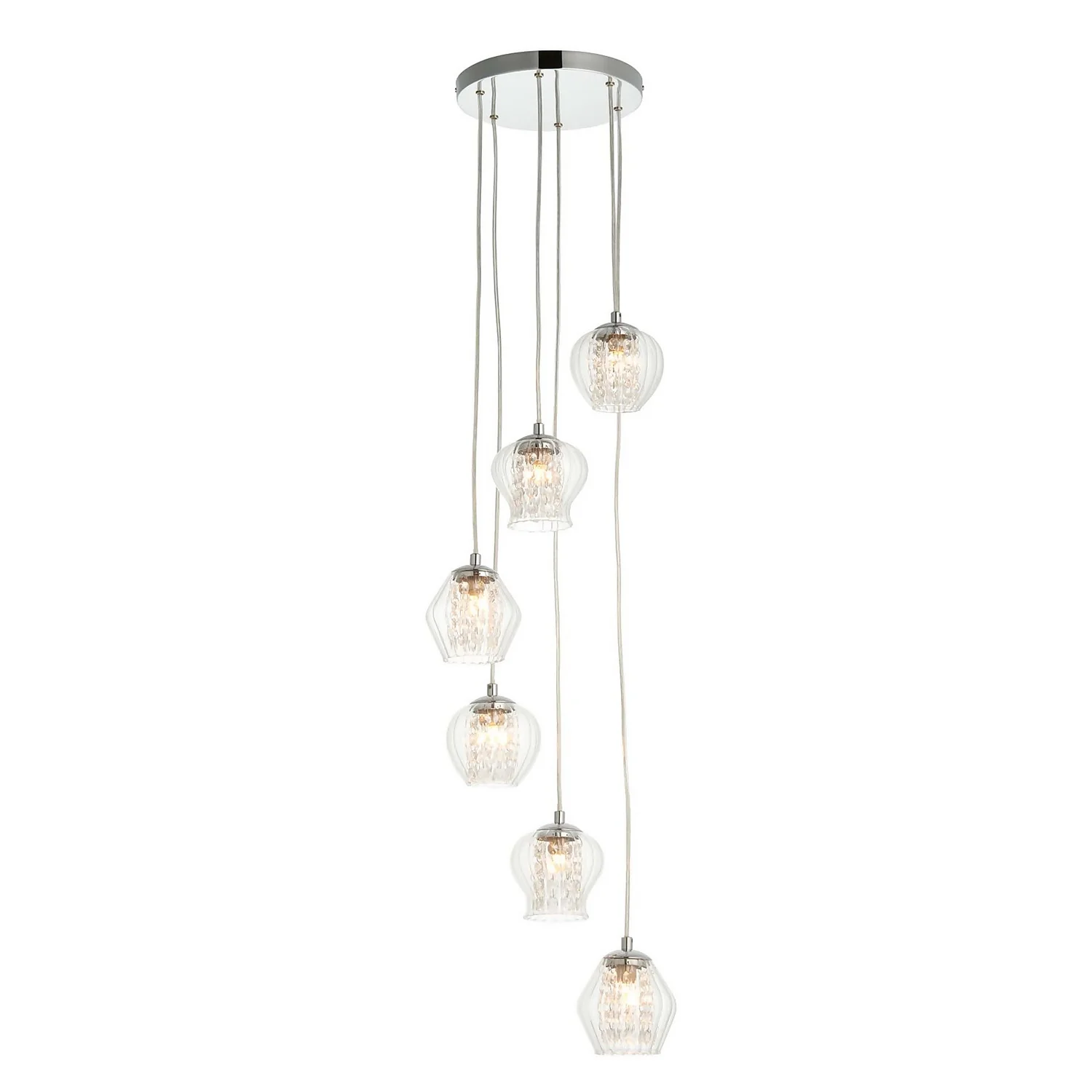 Clashmore Cluster Pendant Ceiling Light - Chrome Effect 2 Clashmore Cluster Pendant Ceiling Light - Chrome Effect - Image 2