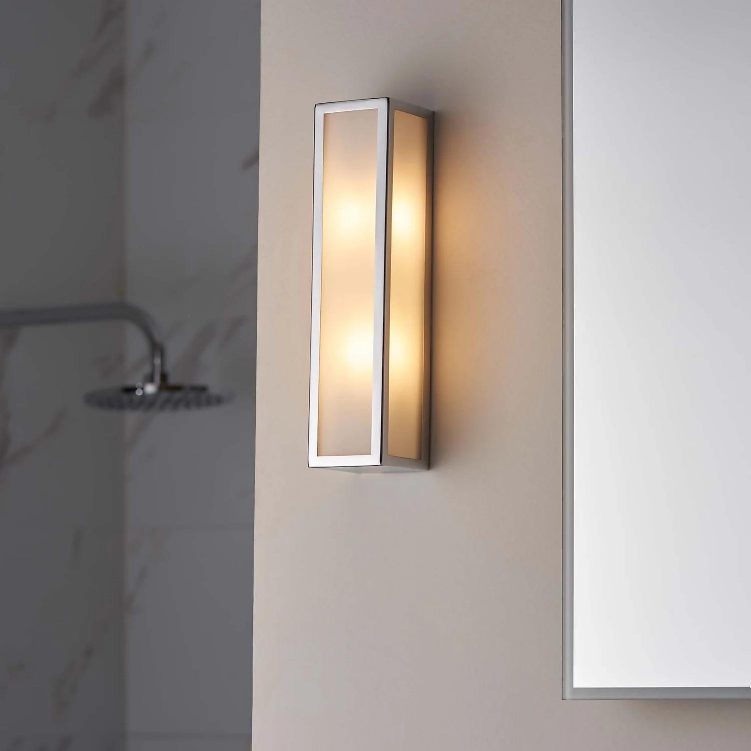 Daltra Large Bathroom Wall Light - Chrome Effect 1 Daltra Large Bathroom Wall Light - Chrome Effect