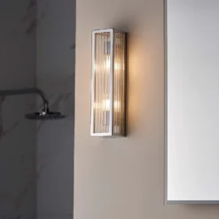 Daltra Large Ribbed Bathroom Wall Light - Chrome Effect 9 Daltra Large Ribbed Bathroom Wall Light - Chrome Effect -Cheap Deco Casa Store 14301806 1865038439248131