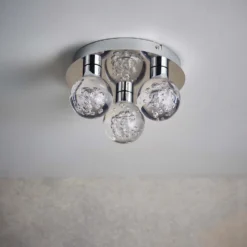 Leoch Bathroom Flush Ceiling Light - Chrome Effect -Cheap Deco Casa Store 14301817 1485038438995540