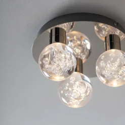 Leoch Bathroom Flush Ceiling Light - Chrome Effect -Cheap Deco Casa Store 14301817 2135038439100180