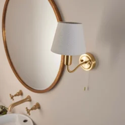 Naim Bathroom Wall Light - Brass Effect -Cheap Deco Casa Store 14301821 6125038439634714