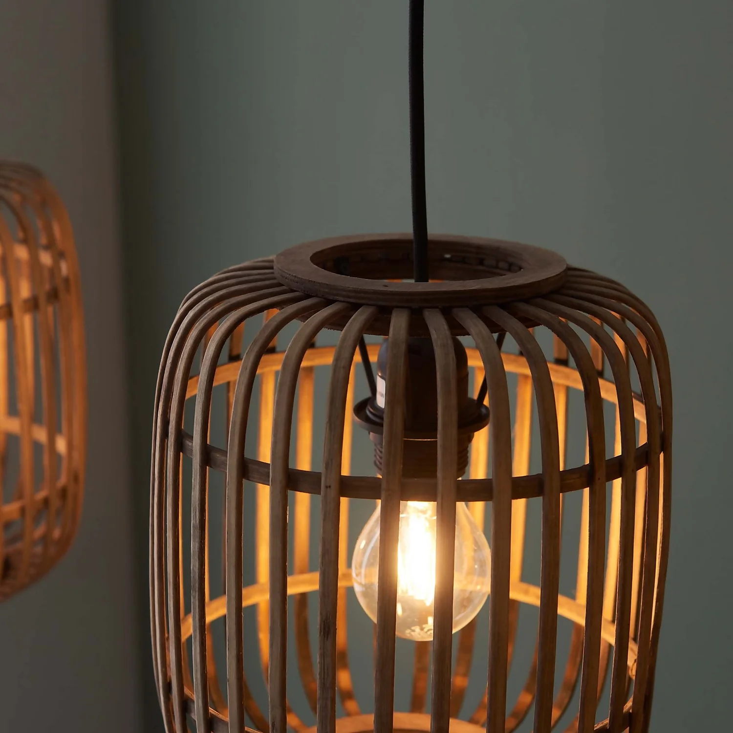 Saval 3 Lamp Pendant Diner Bar Light - Natural Bamboo 7 Saval 3 Lamp Pendant Diner Bar Light - Natural Bamboo - Image 7