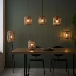 Saval 3 Lamp Pendant Diner Bar Light - Natural Bamboo 15 Saval 3 Lamp Pendant Diner Bar Light - Natural Bamboo -Cheap Deco Casa Store 14301827 1885038439537988
