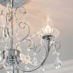 Shanzie Semi Flush Bathroom Chandelier Light - Chrome Effect -Cheap Deco Casa Store 14301829 1175038439673321