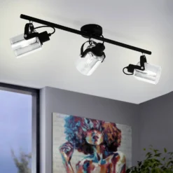 Eglo Berregas 3 Lamp Spotlight - Black & Transparent -Cheap Deco Casa Store 14302948 2225038223069406