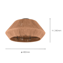 Eglo Alderney Flush Ceiling Light - Black & Natural 9 Eglo Alderney Flush Ceiling Light - Black & Natural -Cheap Deco Casa Store 14302949 1535038223171319