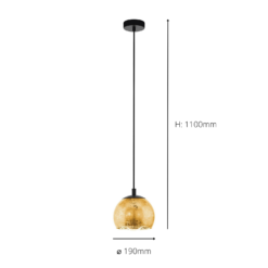 Eglo Albaraccin Pendant Ceiling Light - Black & Gold -Cheap Deco Casa Store 14302950 1535038223095695