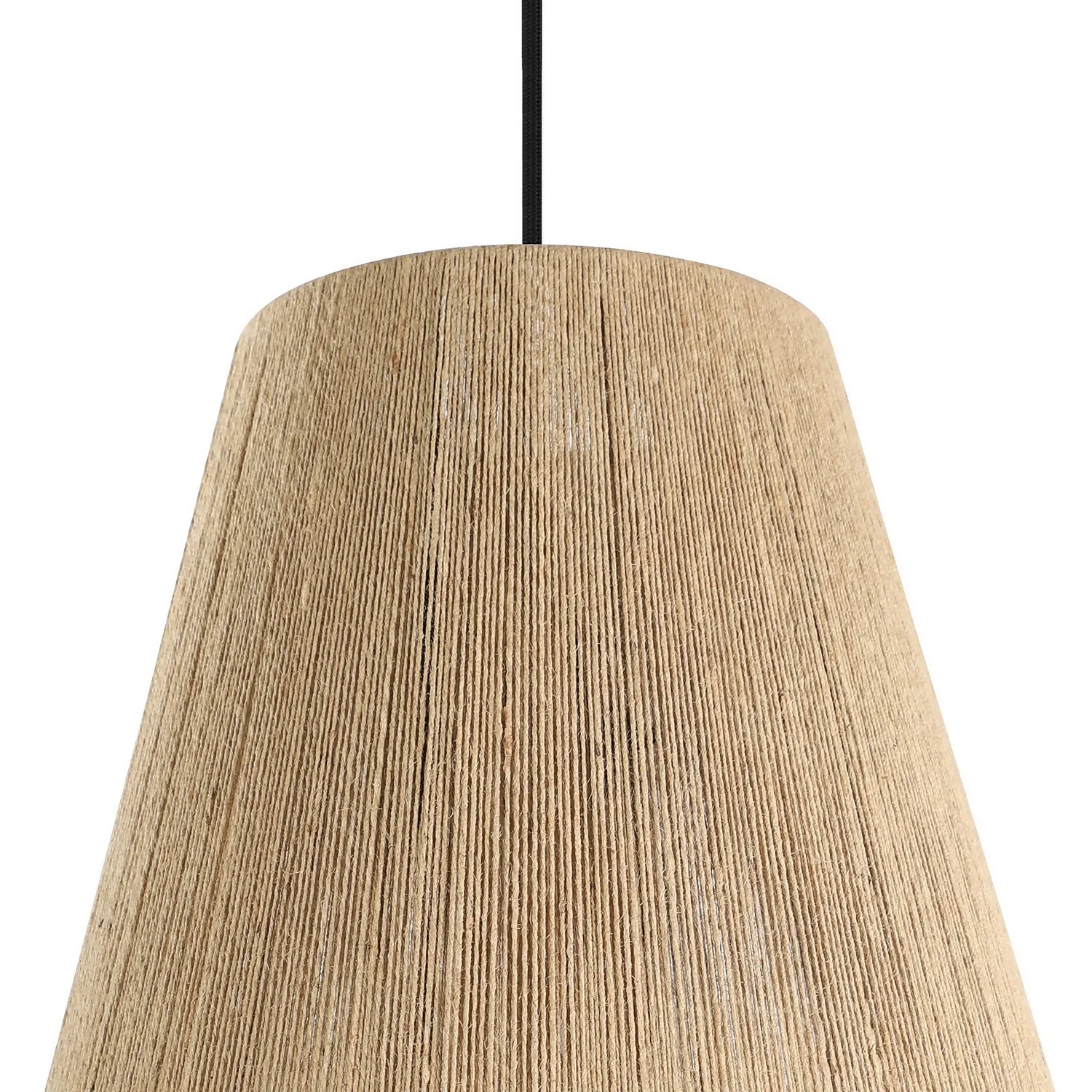 Eglo Alderney Pendant Ceiling Light - Black & Natural 4 Eglo Alderney Pendant Ceiling Light - Black & Natural - Image 4
