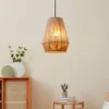 Eglo Alderney Pendant Ceiling Light - Black & Natural