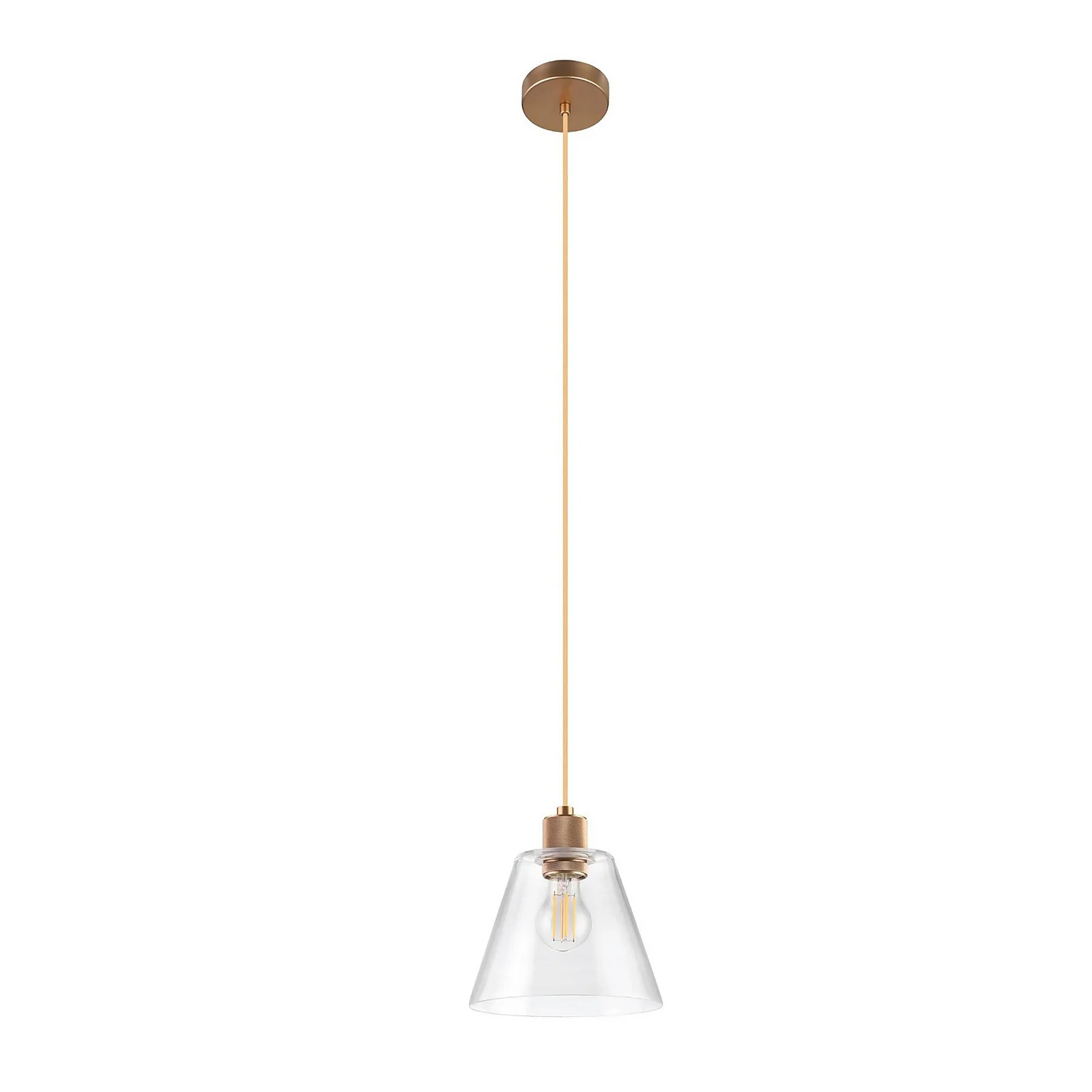 Eglo Copley Pendant Ceiling Light - Soft Gold & Clear 2 Eglo Copley Pendant Ceiling Light - Soft Gold & Clear - Image 2