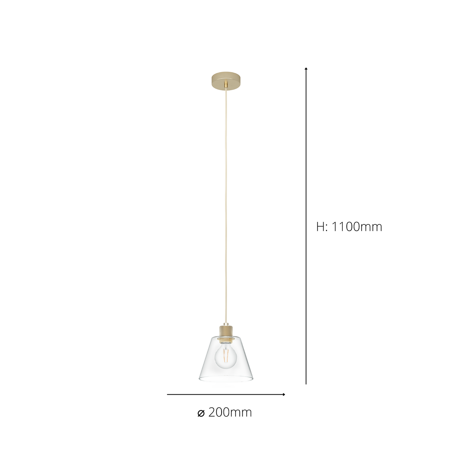Eglo Copley Pendant Ceiling Light - Soft Gold & Clear 4 Eglo Copley Pendant Ceiling Light - Soft Gold & Clear - Image 4
